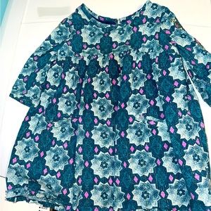 OshKosh Girls 5T dress fully lined turquoise purple embellished gold